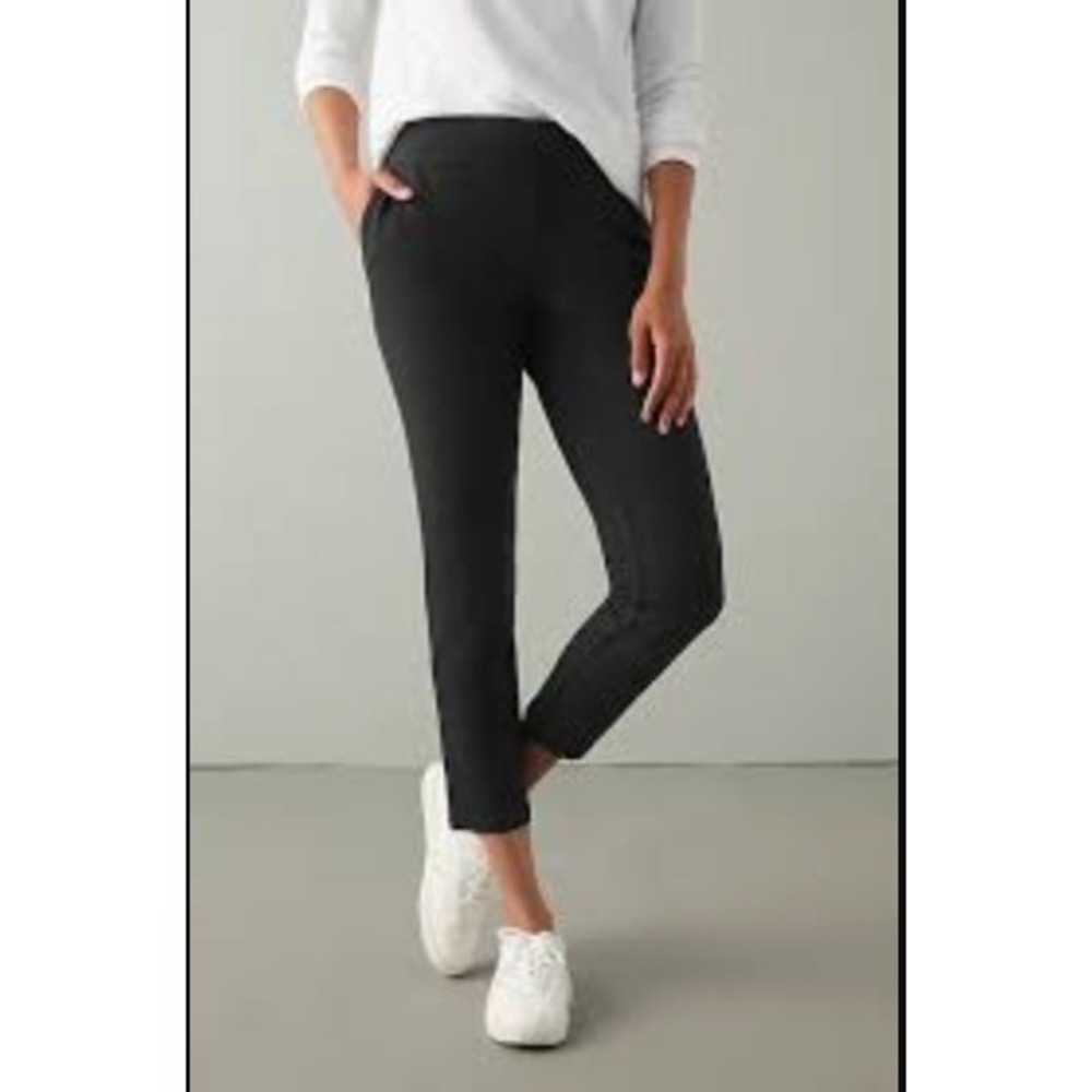Pure Jill Womens Affinity French Crop Size XL Black Pull‎ On Career Office Work